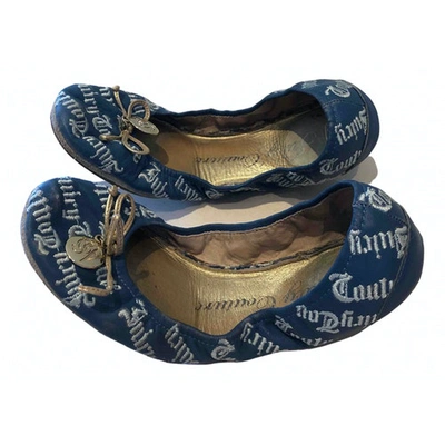 Pre-owned Juicy Couture Leather Ballet Flats In Blue
