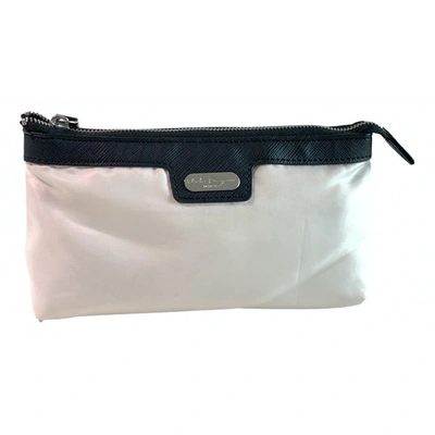 Pre-owned Ferragamo Leather Clutch Bag In White