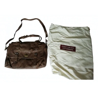 Pre-owned Comptoir Des Cotonniers Leather Crossbody Bag In Khaki