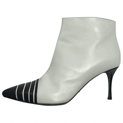 Pre-owned Sergio Rossi Leather Boots In White