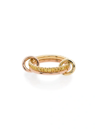 Spinelli Kilcollin 18kt Yellow And Rose Gold Marigold Yellow Diamond Link Ring In Rose Gold Yellow Gold