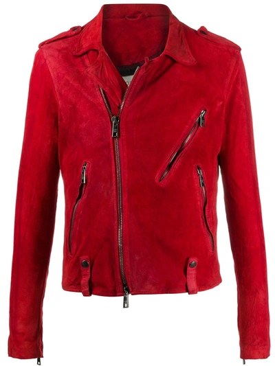 Giorgio Brato Zipped Biker Jacket In Red