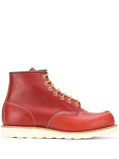Red Wing Shoes Classic Mock Toe Boots In Red