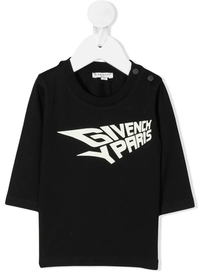Givenchy Babies' Kids Luminescent Logo T-shirt (6-36 Months) In Black