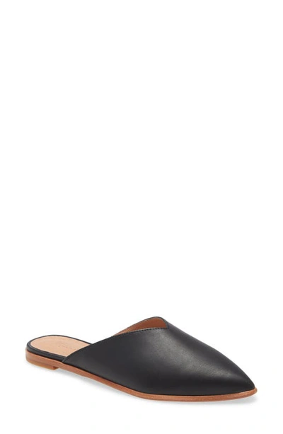 Madewell Women's Emilia Leather Flat Mules In True Black