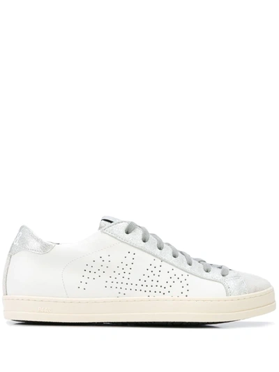 P448 20mm John Leather & Suede Sneakers In White