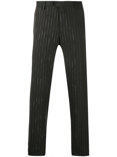 Etro Striped Drawstring Trousers In Grey