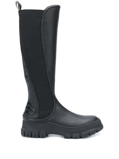 Pollini Slip-on Knee-high Boots In Black