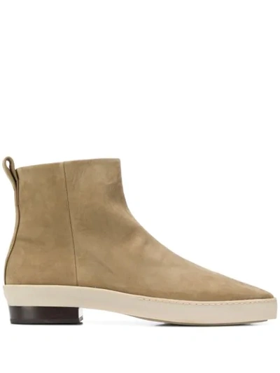 Fear Of God Side Zip Ankle Boots In Neutrals