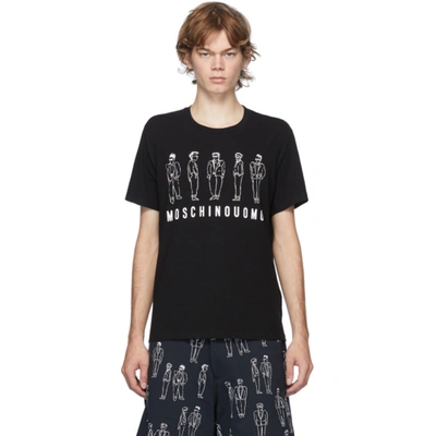 Moschino Black Suited Men 'uomo' T-shirt In J1555 Blk