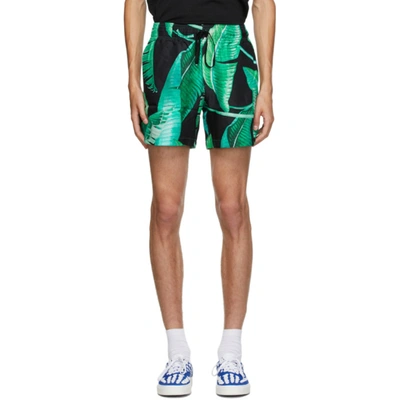 Amiri Banana Leaves Print Shorts Black