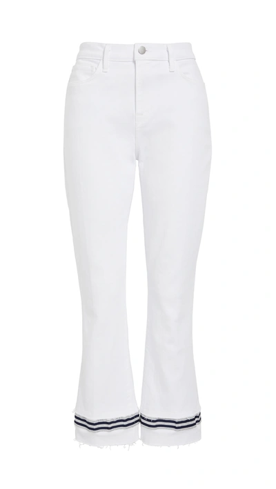 L Agence Jada High Waist Tape Hem Crop Jeans In Blanc