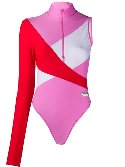 Adidas X Lotta Volkova One Sleeve Swimsuit Ft5875 In Pink