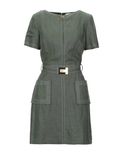 Tory Burch Short Dresses In Military Green