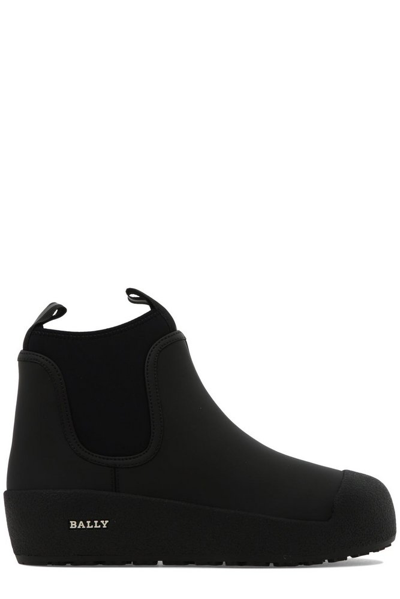 Bally 30mm Gadey Rubberized Leather Boots In Black