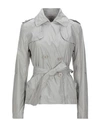 Add Belted Coats In Grey