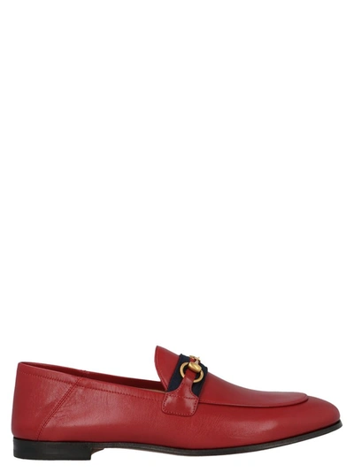 Gucci Web Brixton Shoes In Red
