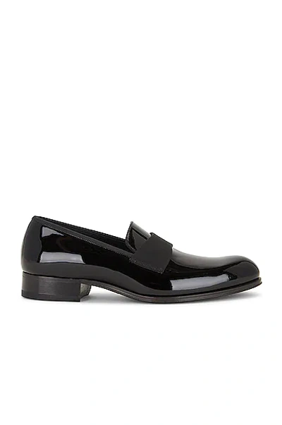 Tom Ford Patent Leather Gianni Evening Tux Loafers In Black