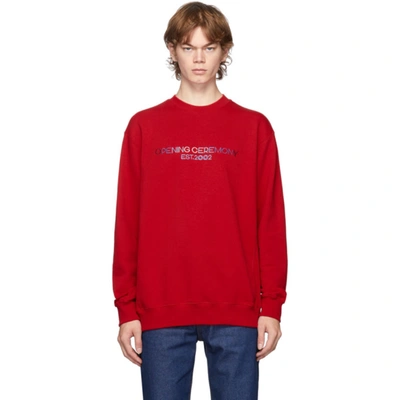 Opening Ceremony Red Embroidered Logo Sweatshirt In Dragon Red