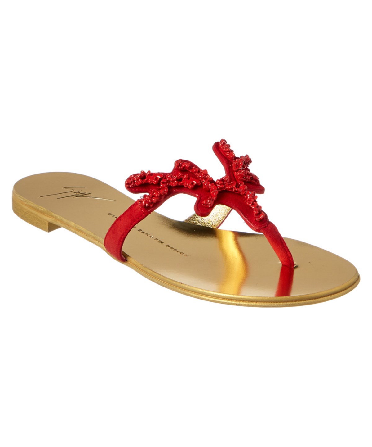 Giuseppe Zanotti Coral Suede Flat Sandal' In Red | ModeSens