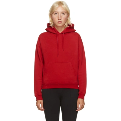 Balenciaga Red Small Fit Logo Tab Hoodie In 6400 Red