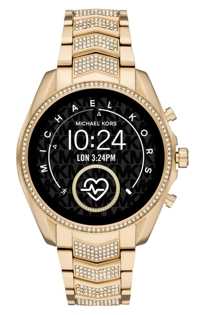 Michael Kors Gen 5 Bradshaw Pave Crystal Bracelet Smartwatch, 44mm In Gold/ Full Color / Gold