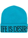 Alberta Ferretti Life Is A Dream Knitted Beanie In Light Blue