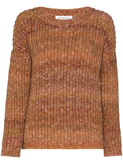 Marine Serre Oversized Chunky Knit Sweater In Brown
