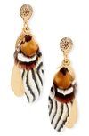 Gas Bijoux Small Sao Feather Earrings In Black White