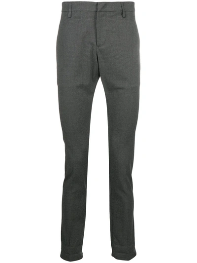 Dondup Check Straight-leg Trousers In Black