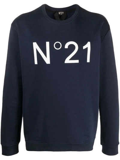 N°21 Logo-print Sweatshirt In Blue