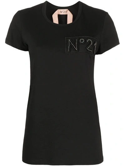 N°21 Embroidered-logo Cotton T-shirt In Black
