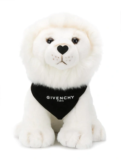 Givenchy Logo Print Lion Soft Toy In White