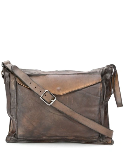 Numero 10 Cruziero Distressed Effect Shoulder Bag In Brown