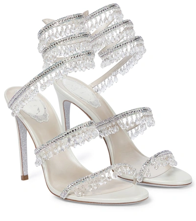 René Caovilla Chandelier 105mm Crystal-embellished Sandals In White