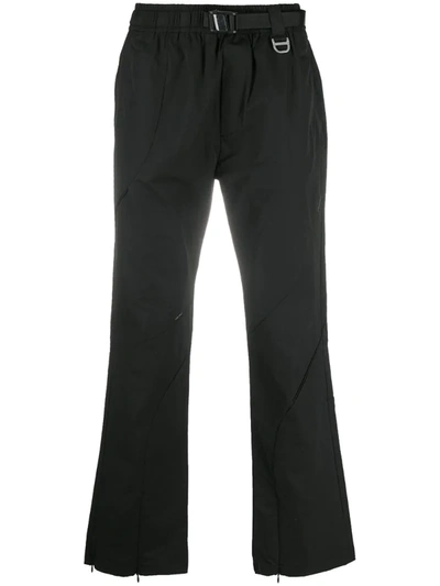 C2h4 Belted Straight-leg Trousers In Black