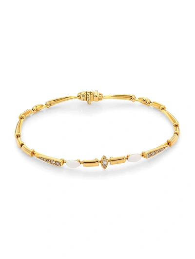Etho Maria Noble 18k Yellow Gold, Brown Diamond & Ceramic Bracelet
