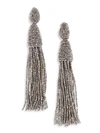 Oscar De La Renta Women's Long Beaded Tassel Clip-on Earrings In Champagne