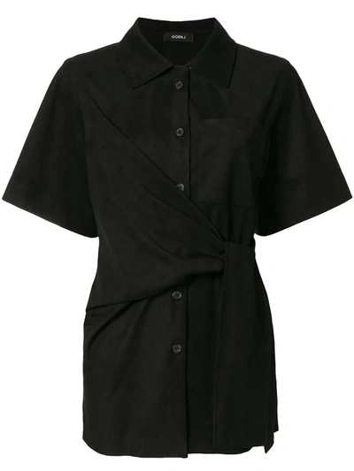 Goen J Knot-detail Short Sleeve Shirt In Black
