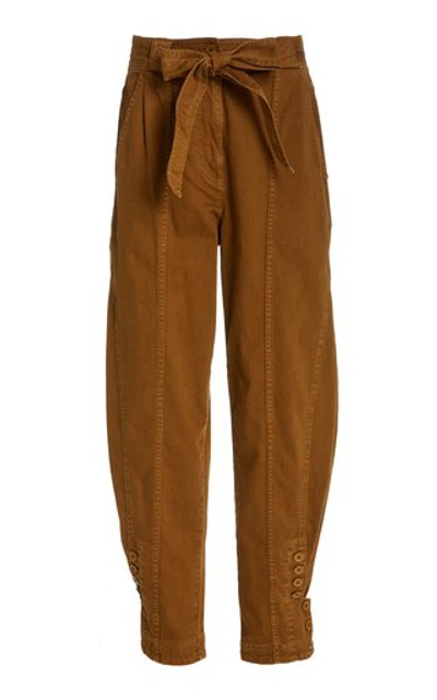 Ulla Johnson Carmen Belted Mid-rise Jeans In Teak