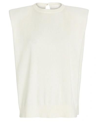 Ronny Kobo Jaitlin Padded Shoulder Tank Top In Ivory