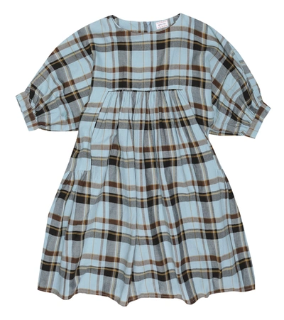 Morley Kids' Maude Checked Cotton Dress In Blue