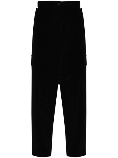 Dolce & Gabbana Corduroy Cargo Trousers In Black