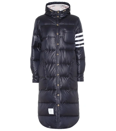 Thom Browne Down Puffer Coat In Blue