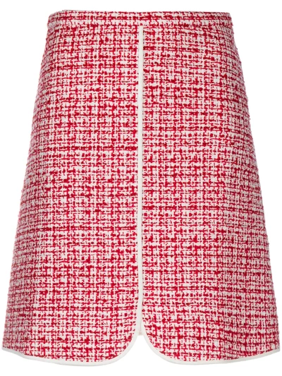Giambattista Valli A-line Tweed Skirt In Red