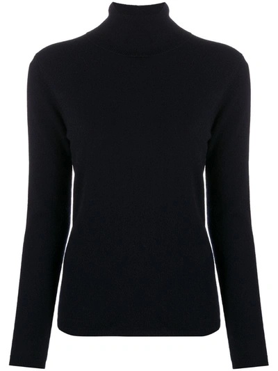 Allude Roll Neck Cashmere Jumper In Blue
