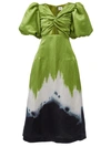 Aje Arcadian Ombre Ink Linen & Silk Dress In Multi