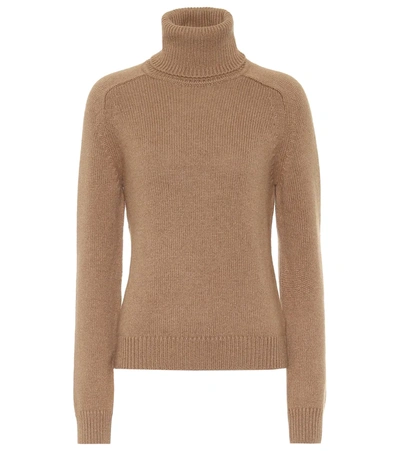 Saint Laurent Turtleneck Wool Sweater In Neutrals