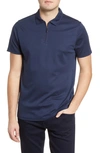 Robert Barakett Georgia Zip Polo In Blue Night