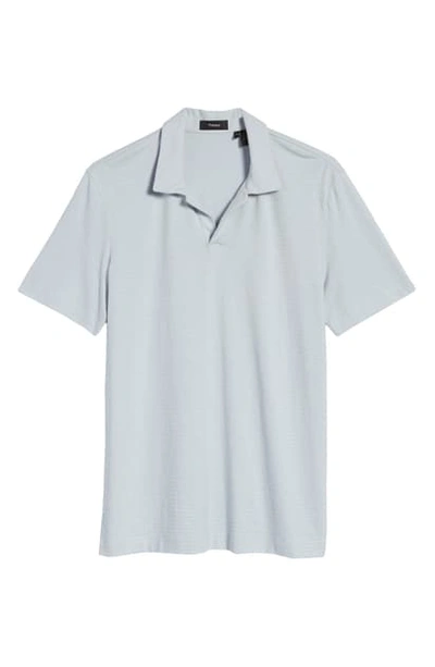 Theory Willem Flame Short Sleeve Slub Jersey Polo In Stream